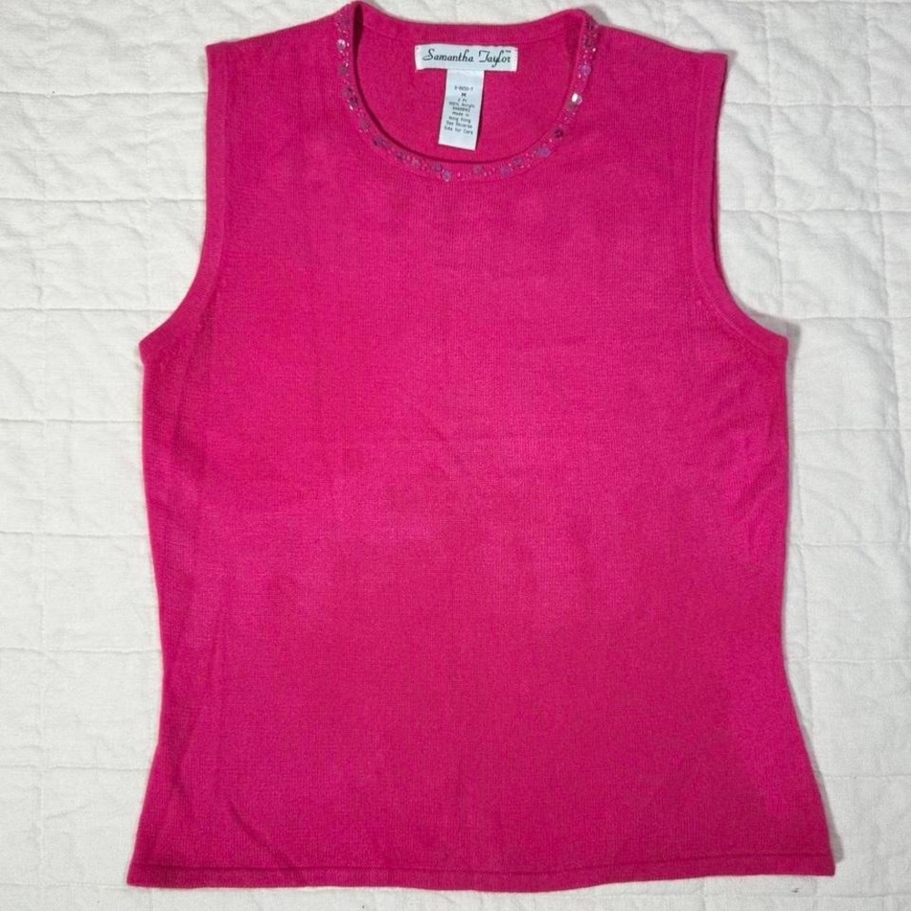 Y2K Samantha Taylor Sequin Knit Tank – Size M